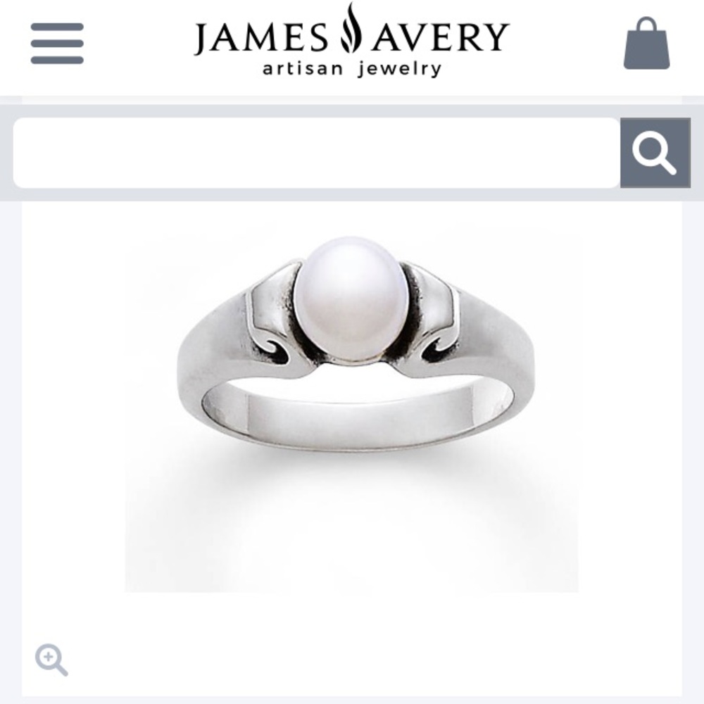 James Avery Scroll Pearl Ring